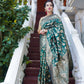 Ethnic Junctions Banarasi Silk Green Weaving Designer Saree