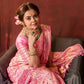 Ethnic Junctions Gopi Pink Soft Lichi Silk Saree With Jacquard Work
