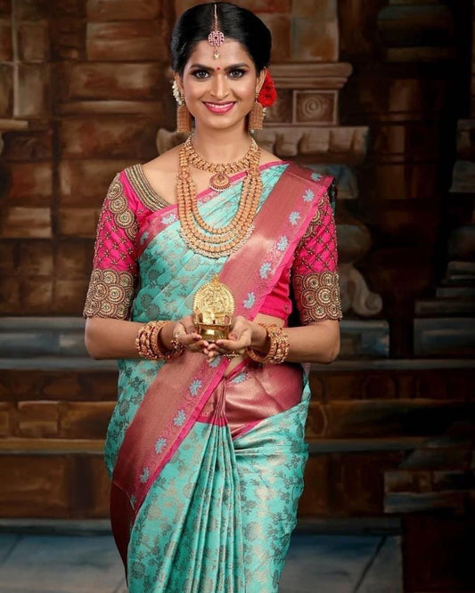 Ethnic Junctions Banarasi silk saree with Rich pallu,the charming elegance