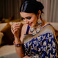 Ethnic Junctions Blue Soft Banarasi Silk Saree with Golden Zari Weaving Work