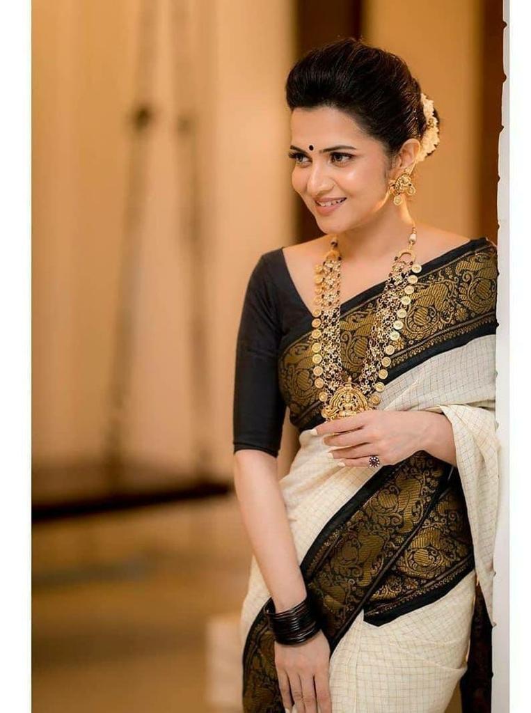 Black Silk Saree With Sequin Blouse & Borders – Faash Wear